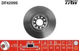 TARCZA HAM./PRZ/ AUDI A4,A6 98- @321X30 TRW DF4209S