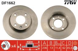 TARCZA HAM./PRZ/ SKODA FELICIA @236X12,7 TRW DF1662