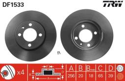 TARCZA HAM./PRZ/ VW PASSAT 88- 1,8-2,0  @256X20 TRW DF1533