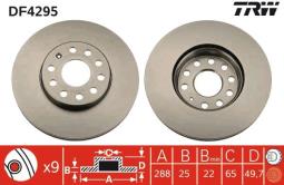 TARCZA HAM./PRZ/ AUDI A3 03- @288X25 TRW DF4295