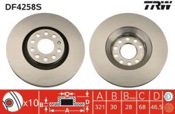 TARCZA HAM./PRZ/ AUDI A4/A6/ALLROAD 00- 321X30 TRW DF4258S