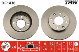 TARCZA HAM./PRZ/ HONDA CIVIC 94- @240X21 TRW DF1436