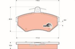 KLOCKI HAM./PRZ/ VW PASSAT 97-,AUDI A4 97- 19MM TRW GDB1266
