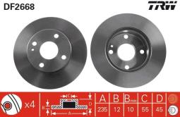 TARCZA HAM./PRZ/ MAZDA 121 91-96 1,3-1,5 16V @235X12 TRW DF2668