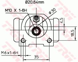CYLINDEREK HAM.FIAT PANDA 1,3JTD 04-    @20,60 TRW BWF315