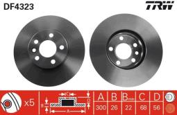 TARCZA HAM./PRZ/ VW T4 @300X26 TRW DF4323