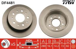 TARCZA HAM./TYŁ/ CITROEN JUMPER 99- @280X16 TRW DF4481