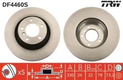 TARCZA HAM./PRZ/ BMW 3 E90 05- @330X24 TRW DF4460S