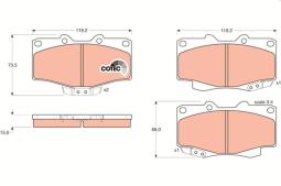 KLOCKI HAM./PRZ/ TOYOTA HI-LUX 2,4D TRW GDB797
