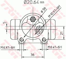 CYLINDEREK HAM.PEUGEOT 406 95- @20,64 /P/ /+ABS/ /BENDIX/ TRW BWF283
