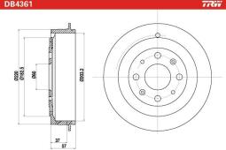BĘBEN HAM.OPEL CORSA D /+ABS/ @203X61/  FIAT GRANDE PUNTO 05- TRW DB4361