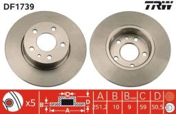 TARCZA HAM./TYŁ/ ALFA ROMEO 156 99-     @251X10 TRW DF1739