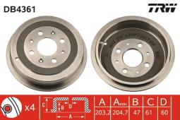 BĘBEN HAM.OPEL CORSA D /+ABS/ @203X61/  FIAT GRANDE PUNTO 05- TRW DB4361