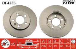 TARCZA HAM./PRZ/ AUDI A2 00- @256X22 TRW DF4235
