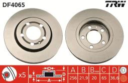 TARCZA HAM./TYŁ/ VW GOLF IV 98- @256X21,9 TRW DF4065