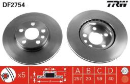 TARCZA HAM./PRZ/ FIAT SCUDO,CITROEN     JUMPY @257X20 TRW DF2754