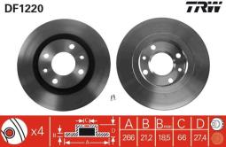 TARCZA HAM./PRZ/ PEUGEOT 405 92- 1,8-2,0@266X20,5 TRW DF1220