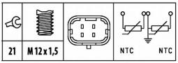 CZUJNIK TEMPERATURY HELLA 6PT 009 309-581