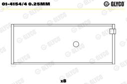 PANEWKI KORB.FIAT 1,2 93- /176A8/ GLYCO 01-4154/4 0.25MM