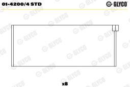 PANEWKI KORB.PEUGEOT 1,8D-1,9D /STD/ /XUD 7/ GLYCO 01-4200/4 STD