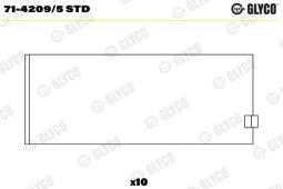 PANEWKI KORB.FIAT 2,0 96- /175A3/ GLYCO 71-4209/5 STD