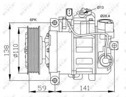 KOMPRESOR KLIM.AUDI A4 1.6-2.0 02-04 /NRF/ 6SEU16C NRF NRF32229