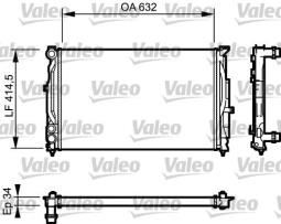 CHŁODNICA VW PASSAT 1,6-1,9 96- /A4//BEZOTW. NA CZUJNIK/ VALEO VAL732361