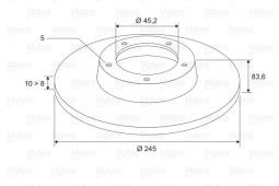 TARCZA HAM.                             AUDI A4 1,6 11,94-10,00 VAL186835