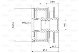 KOŁO PASOWE ALT.AUDI 1,8-2,0 02-        AUDI A4 1,8 99-01 VAL588071