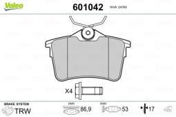 KLOCKI HAM./TYŁ/ PEUGEOT 308 1,4-1,6 16V-7 VALEO VAL601042