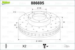 TARCZE HAM. - 2SZT. /VALEO/ VAL886695