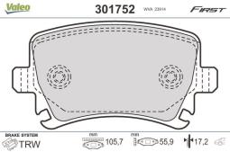 KLOCKI HAM./TYŁ/ VW PASSAT 05- VALEO VAL301752