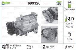 KOMPRESOR KLIM.FORD FIESTA, FOCU/TOWAR DOSTĘPNY DO 14 DNI/ VALEO VAL699326