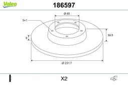 TARCZA HAM./TYŁ/ VW BORA @232X9 /2-SZT/ VAL186597