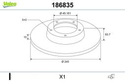 TARCZA HAM.                             AUDI A4 1,6 11,94-10,00 VAL186835