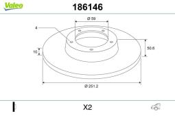 TARCZE HAM. - 2SZT. /VALEO/ VAL186146