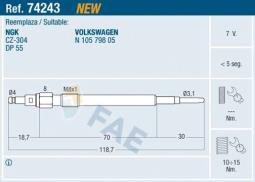 ŚWIECA ŻAROWA VAG 2,0TDI 05- FAE FAE74243