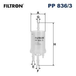 FILTR PALIWA SKODA BENZ. 1,2 12V 03-    /FABIA/ /ZAWÓR 4BAR/ FILTRON FPP836/3      12