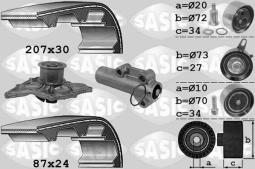 ZESTAW ROZRZĄDU Z POMPĄ WODY AUDI SKODA VW A4 A6 A8 SUPERB PASSAT V  96-05 SASIC SA3906058