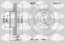 TARCZA HAM./PRZ/ VW TOUAREG 4.2-6.0 03- 350X34 /L/ SA6106085