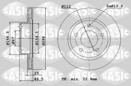 TARCZA HAM./PRZ/ DB 202 2,3-2,5 @288X25 /SASIC/ SA6106109
