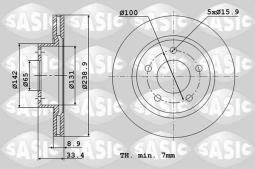 TARCZA HAM./TYŁ/ AUDI A3 @239X9 /5 OTW./ SA6106181