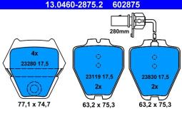 KLOCKI HAM./PRZ/ AUDI A6 ALLROAD 00-    /4 KLOCKI NA ZACISK/ ATE-HAM 13.0460-2875.2