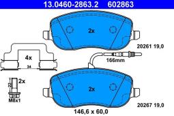 KLOCKI HAM./PRZ/ CITROEN C8,FIAT ULYSSE -2 ATE-HAM 13.0460-2863.2
