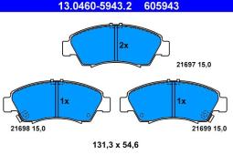 KLOCKI HAM./PRZ/ HONDA CIVIC 92- ATE-HAM 13.0460-5943.2