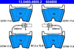 KLOCKI HAM./PRZ/ VW PHAETON 5,0-6,0 W12 -2 ATE-HAM 13.0460-4800.2