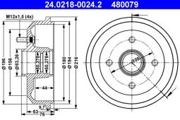 BĘBEN HAM.FORD ESCORT 91- @180X44 ATE-HAM 24.0218-0024.2