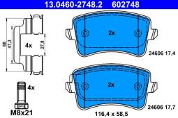 KLOCKI HAM./TYŁ/ AUDI A4 1,8-2,0TFSI 08- ATE-HAM 13.0460-2748.2