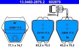 KLOCKI HAM./PRZ/ AUDI A8 98- ATE-HAM 13.0460-2876.2