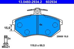 KLOCKI HAM./PRZ/ AUDI 80 87- 19mm ATE-HAM 13.0460-2934.2